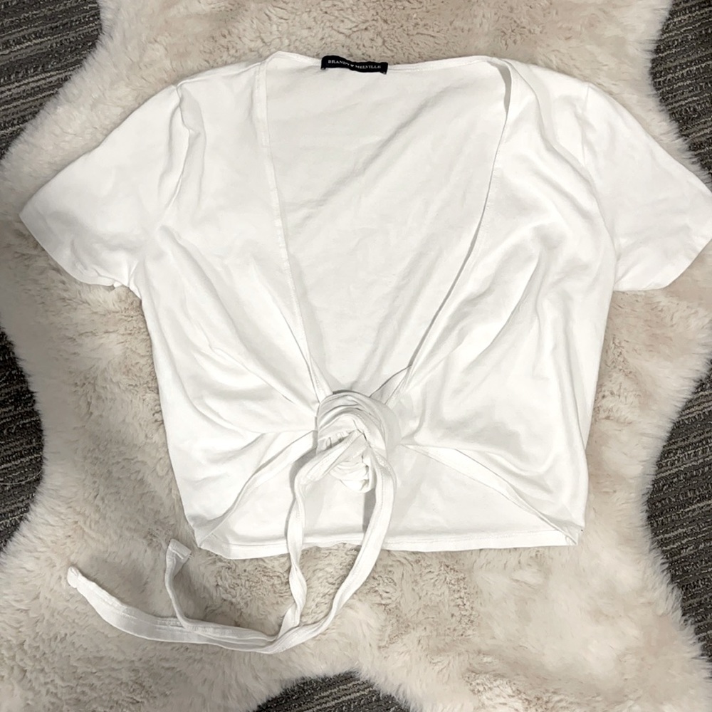 White Brandy Melville Tie Top